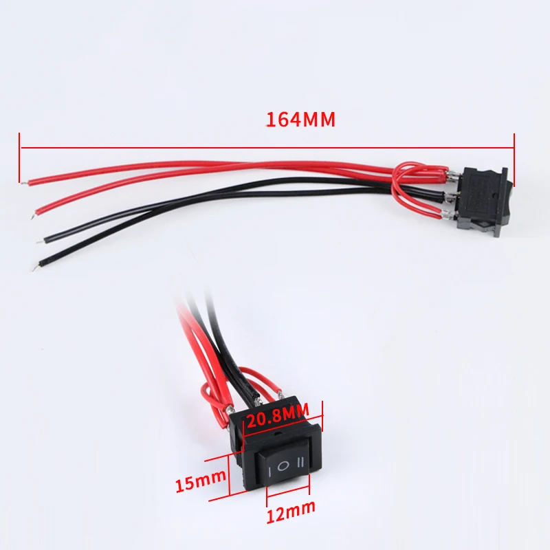2pcs Forward and Reverse Switch 6-pin 3 Gear DC Motor Motor 12V24V High-power Miniature Rocker Switch with Wire Switches