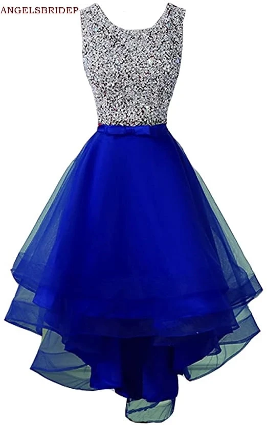 ANGELSBRIDEP High-Low Prom Dresses Vestidos de festa Fashion Sparkly Beading Tulle Special Occasion Evening Party Gowns