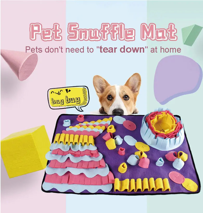 Pet Snuffle Mat Pet Leak Food Anti Choking Mat Cat Dog Training Blanket Foraging Toy Washable Pet Slowing Feeding Mats Sniffing