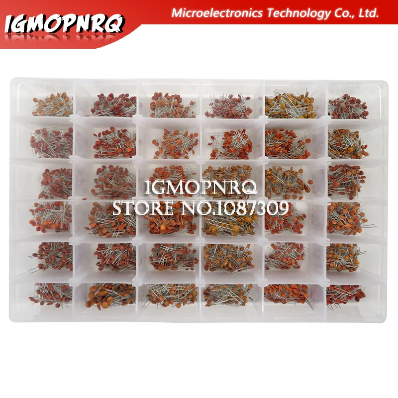 Imagem -02 - Kit de Condensador de Cerâmica 1pf100nf Conjunto de Capacitores 10pf 22pf 33pf 47pf 100pf 330pf 470pf 1nf 10nf 47nf 50v com 3600 Peças