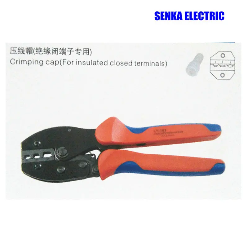 

Ratchet crimping tool crimping cap for insulated closed terminals 0.5~0.6mm2 AWG20~10 LY-103 crimper