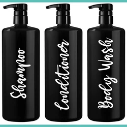 Shampoo Conditioner Body Wash Shower Bottle Sticker Decal Bathroom Labels Shower Room Decor