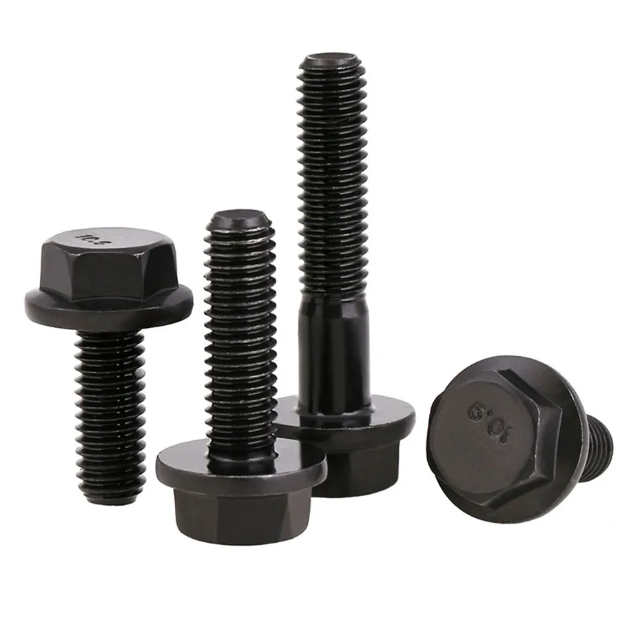 Grade 10.9 Carbon Steel Hex Head Flange Screws Hexagon Flanged Bolts  Full/Partial Thread GB5789 M5 M6 M8 M10 M12 M14 M16
