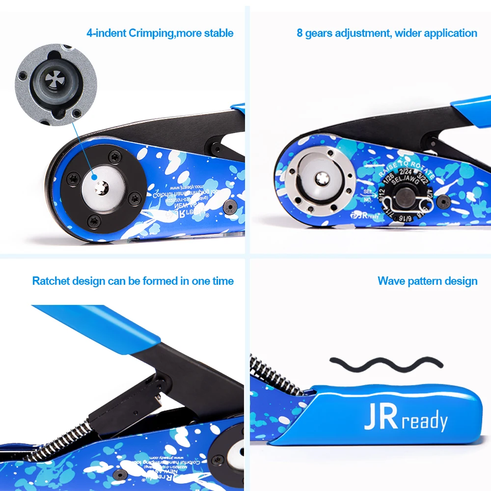 JRready NEW-AS1(M22520/1-01) Crimping Tool Accommodate Wire Range of 12 through 26 AWG Standard Adjustable Indent Crimp Tools