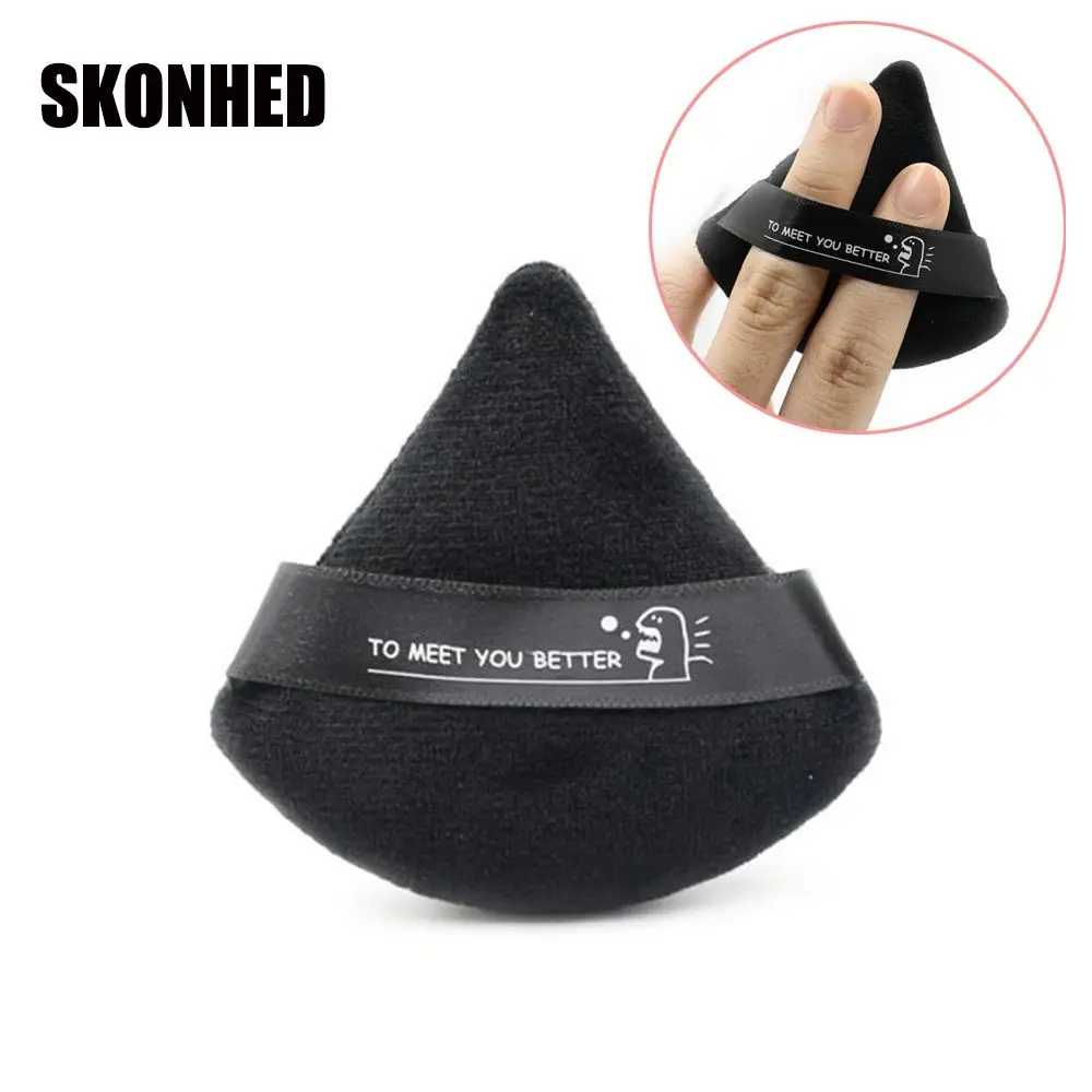 1/2 szt. Kosmetyczne aksamitne gąbeczki do makijażu z miękkiej bawełny, mini gąbeczki do pudru do twarzy, trójkątne aksamitne gąbeczki do pudru