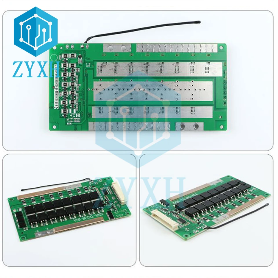 BMS 13S 48V 40A 50A 60A litowo 18650 akumulatory ładowania pokładzie zrównoważony korektor wspólny Port z temperatura NTC ochrony