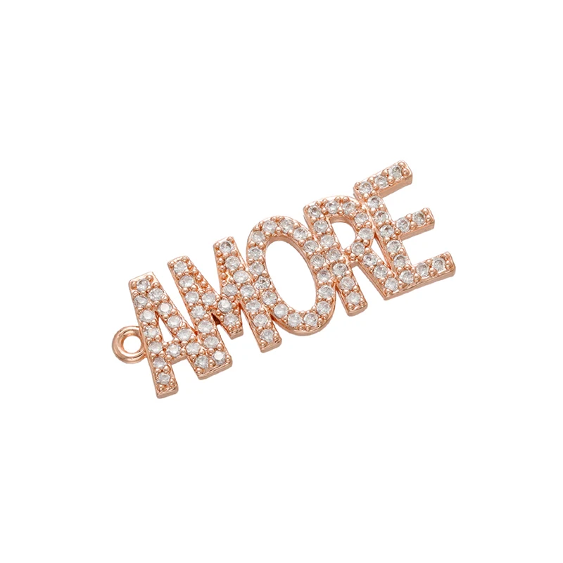 ZHUKOU CZ Crystal BABE SEXY letter charms for DIY handmade earring necklace Jewelry accessories making Components model:VD700