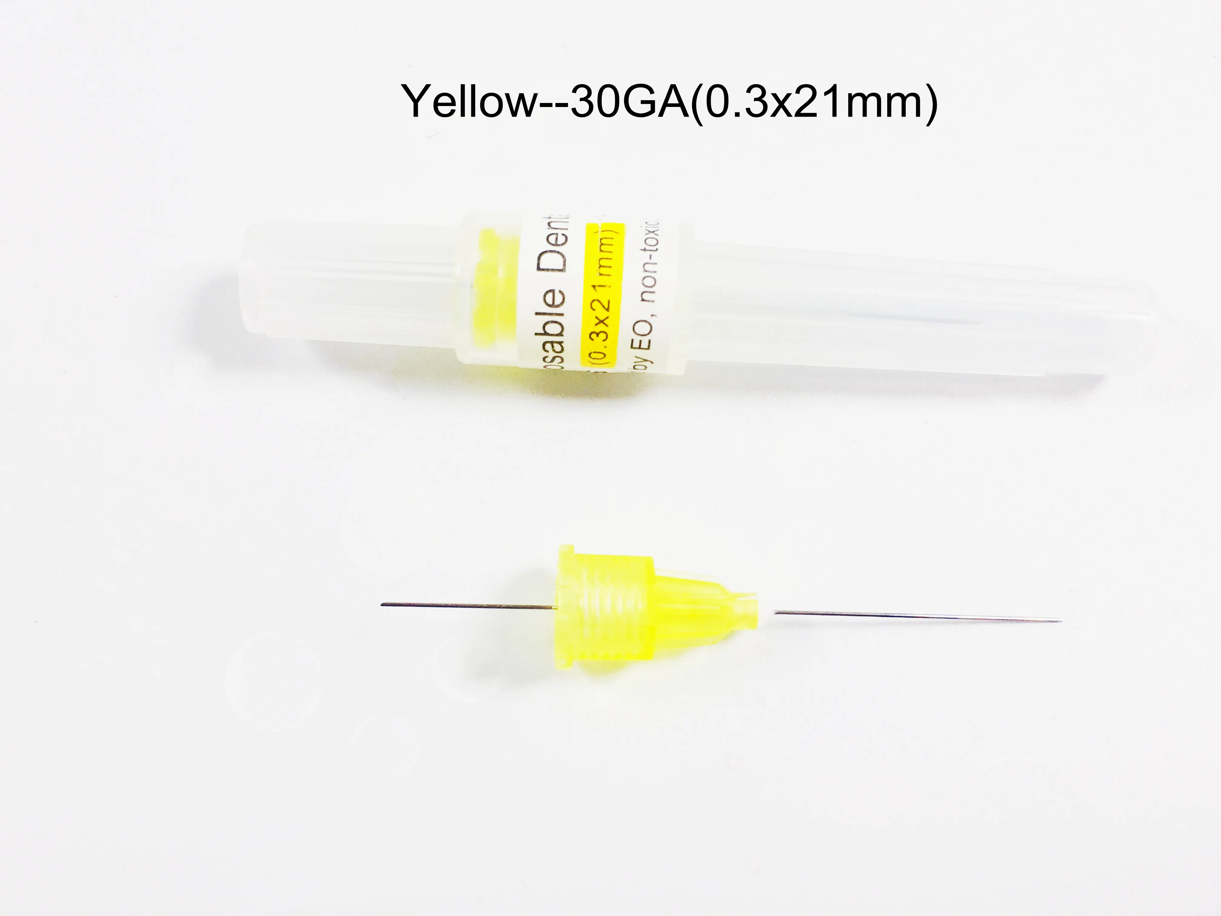 

Dental Disposable Delivery Syringe Needles Injection Tips Yellow 30GA(0.3*21mm)