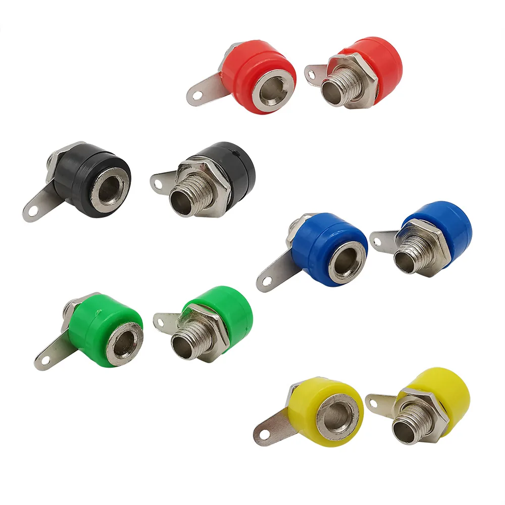 20Pcs 4mm Banana Socket Jack Female Connector Binding Post Speaker Panel Terminals Banana Plug Adapter 5 Colors