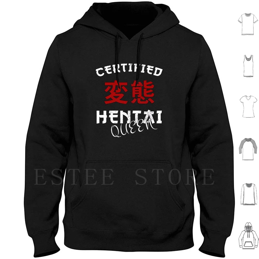 Hentai Gift Ecchi Anime Design Hoodies Long Sleeve Hentai Queen King Anime Manga Ecchi Lewd Weeb Weeaboo