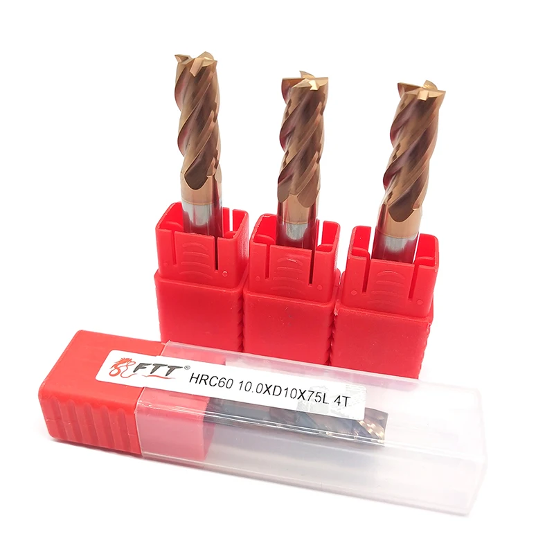 Imagem -05 - Fresa de Topo Plano Fresa de Topo Padrão Flautas Hrc60 10 mm Fresa de Topo Plano de Carboneto Padrão Comprimento Lateral Fresa de Perfil de Entalhe com 10 Peças