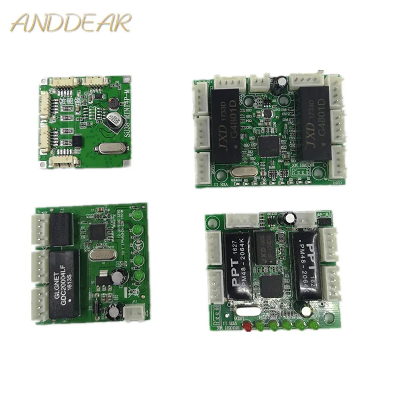 Mini Módulo de placa de circuito de interruptor ethernet de 5V-12V para Módulo de interruptor ethernet de 10/100mbps, placa PCBA de 5/8 puertos, placa base OEM