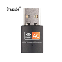 Creacube USB WiFi Adapter 2.4GHz 5GHz 600M WiFi Antenna Dual Band 802.11b/n/g/ac Mini Wireless Computer Network Card Receiver