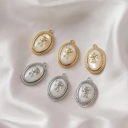 2PCS Designer Charms Cupid Pendant Shell for Jewelry Making Necklace Gold Plated Superior Quality DIY Supplies Accessories