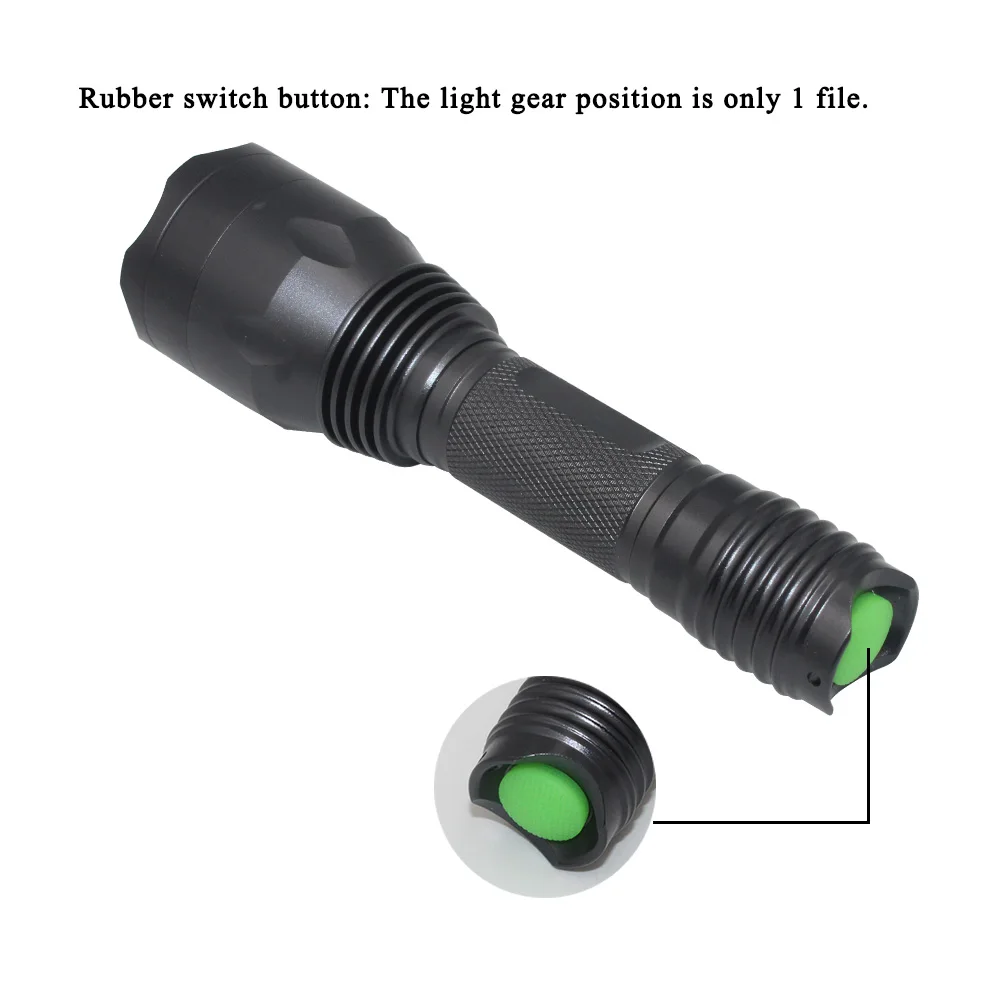 Xpe Led Jacht Zaklamp 1 Modus Tactische Torch 18650 Waterdichte Lantaarn Lamp Rood Groen Licht Vissen Spotlight Zaklampen