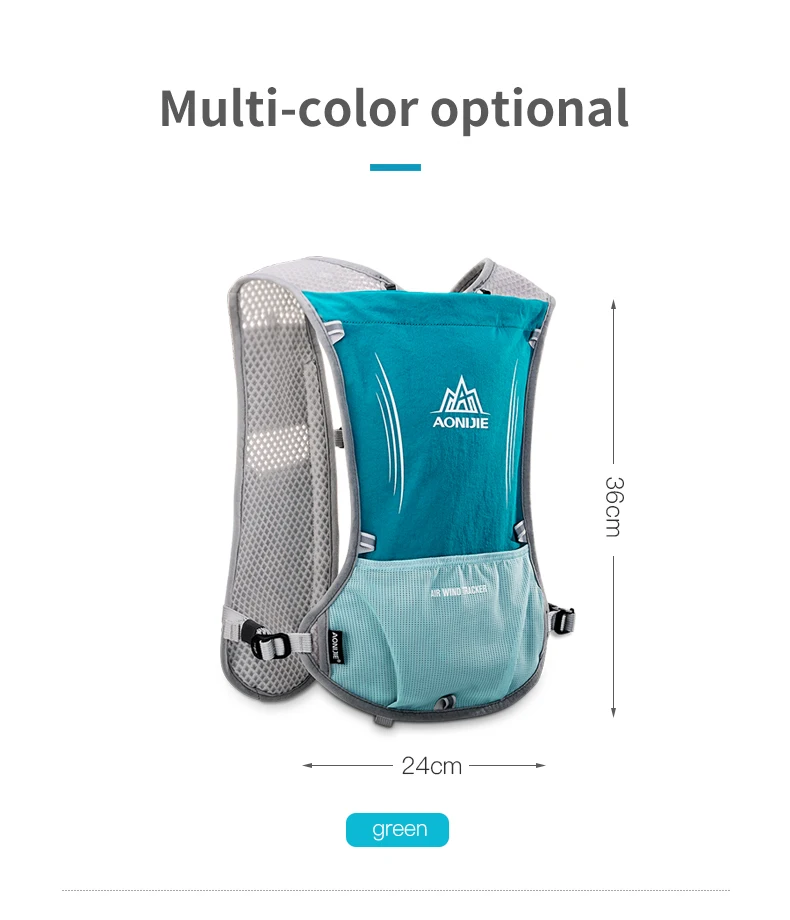 AONIJIE E913S 5L Trinkrucksack Rucksack Tasche Weste Geschirr Wasserblase Wandern Camping Laufen Marathon Rennen Sport Orange – Detail 13