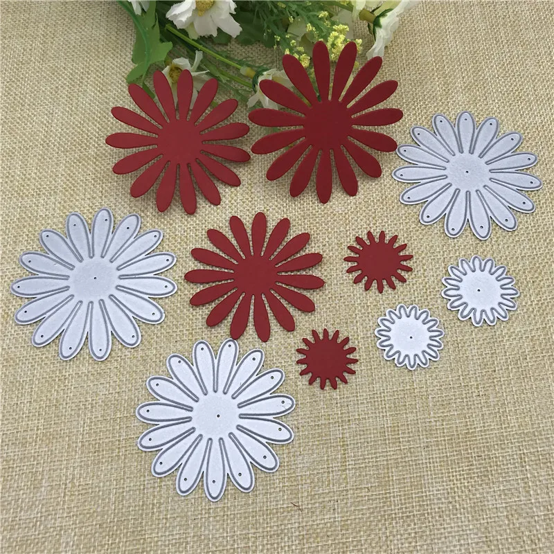 5 Pcs Craft Dies FlowerMetal Cutting die keychain shaker Heart Paper Key Chain Scrapbook Paper Craft Card Punch Art Knife Cutter