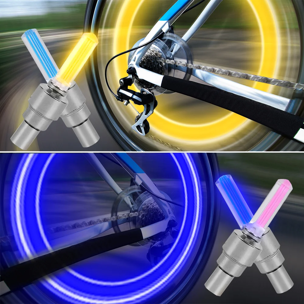 Lampa błyskowa LED opona zawór koła czołówka do samochodu rower Motorbicycle przednie tylne światło na koła opona 4 kolor wodoodporna lampa neonowa