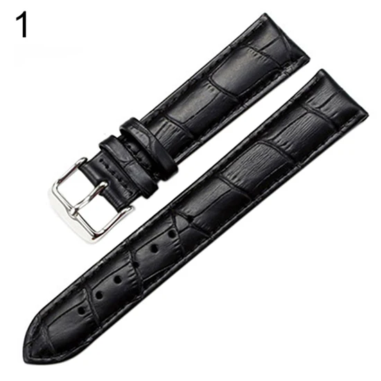 18/20/22mm Unisex Watch Band Women\'s Men\'s Faux Leather Replacement Watch Strap Buckle Band Black/Brown/White