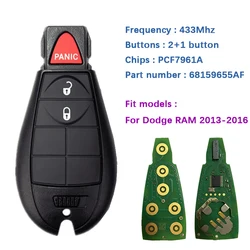 CN087009 Original 3 Button Smart Fobik Key For Dodge RAM 2013-2018 With 433Mhz FCCID GQ4-53T PCF7961A Chip