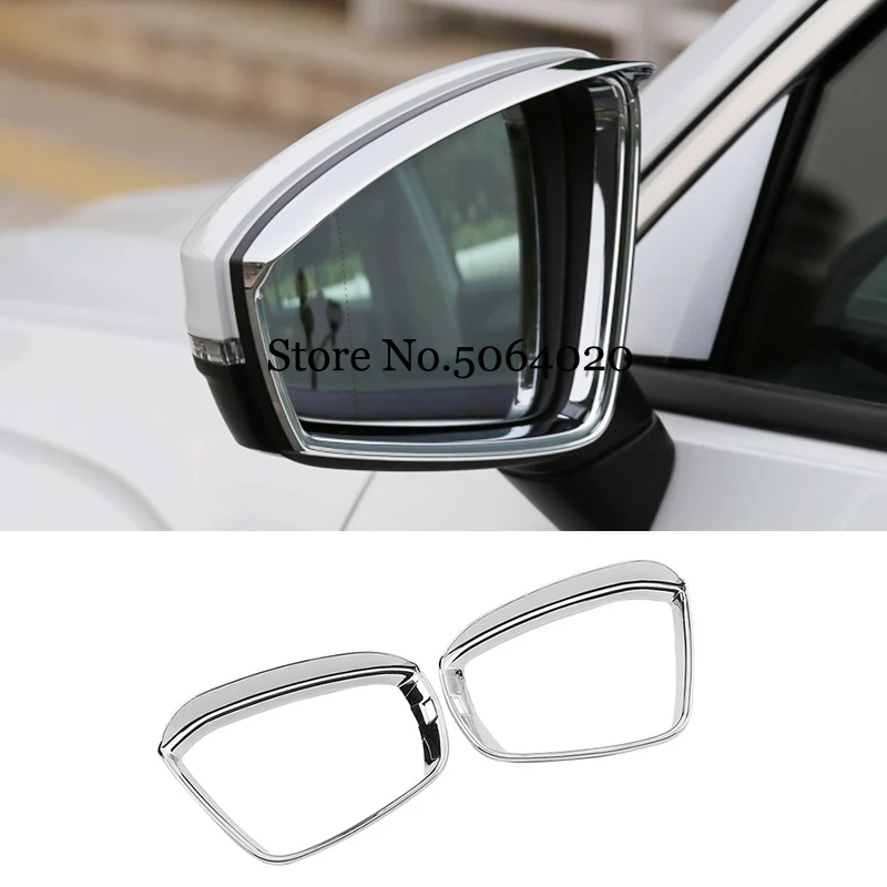 

ABS Carbon Fiber Car side door rearview mirror block rain eyebrow Cover Trim For vw T-ROC TROC T ROC 2017 2018 2019 Accessories