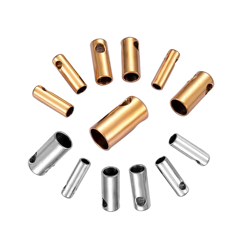 

10pcs/lot 1-4mm Stainless Steel Clasps Hooks Cords End Caps Cord For Jewelry Making Bracelet Necklace DIY Jewelry Findings
