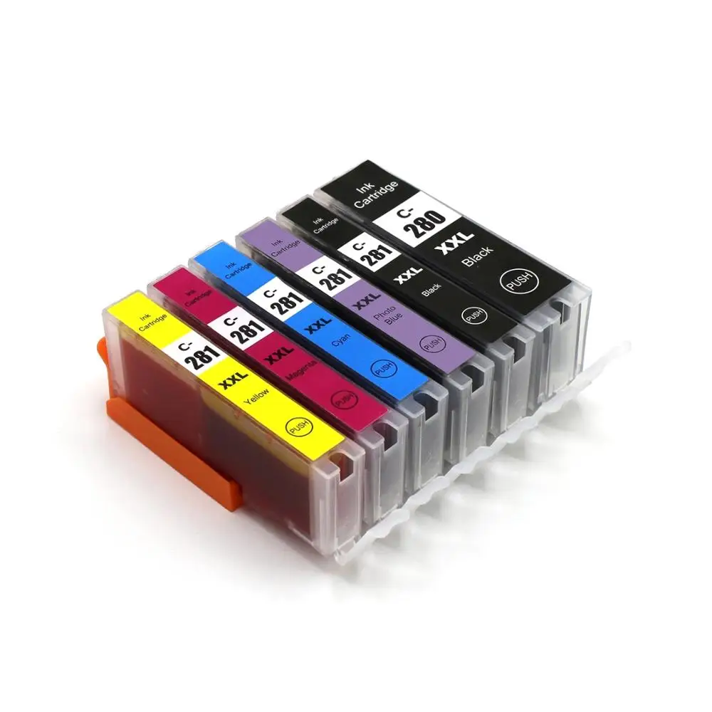 PGI 280 281 Compatible Ink Cartridge Full Dye Ink For Canon TS702 TR7520 TR8520 TS6120 TS6220 TS9520 9521C Printers