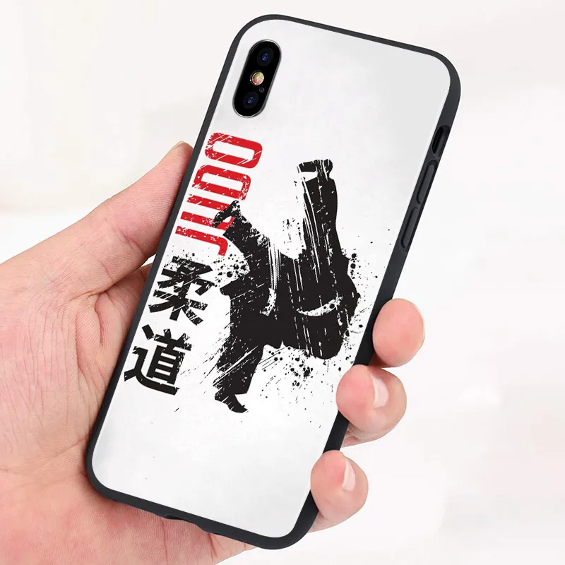 Japan Judo For Apple iPhone 15 14 13 12 11 Pro Max Mini XS X XR 7 8 6 Plus 5S Silicone Black Phone Case