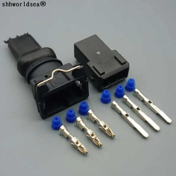 shhworldsea 3-pinowe 3,5 mm dla VW Gniazdo czujnika prędkości biegu jałowego Złącze przewodu elektrycznego 3,5 mm Wtyczka żeńska męska do EV1 443906233