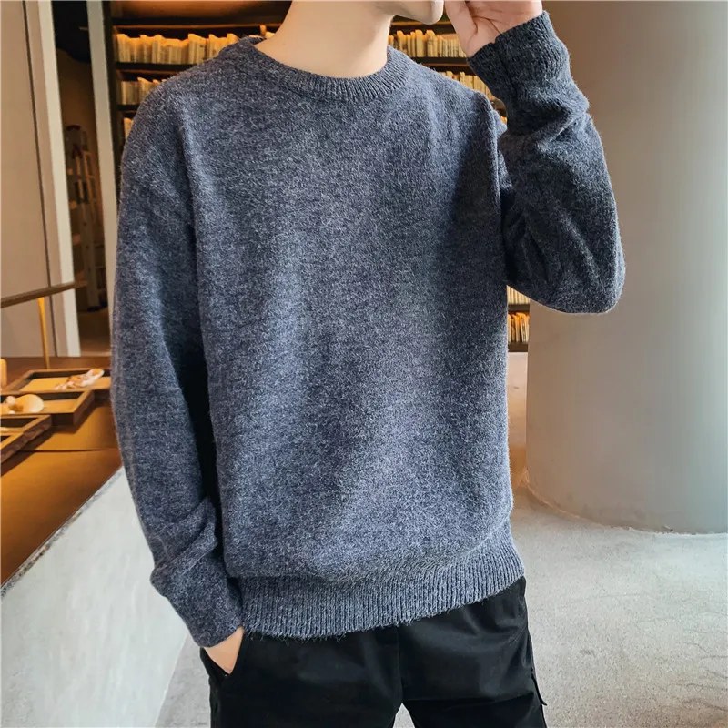 Thương Hiệu Áo Len Nam Cổ Tròn Áo Thun Cổ Sơ Mi Mùa Xuân, Mùa Thu Slim Fit Dài Tay Dệt Kim Mềm Mại Kéo Homme Y674