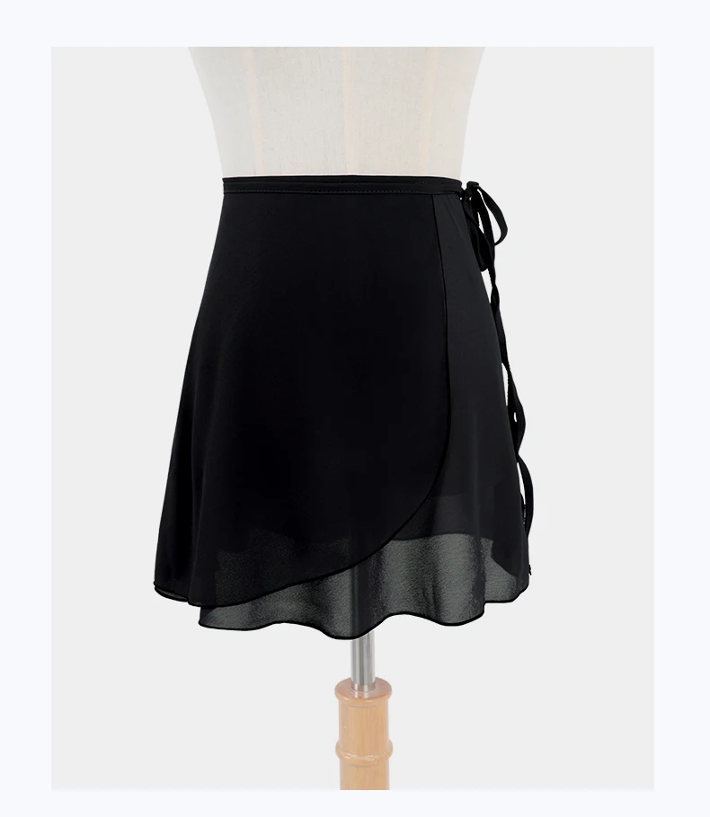 Frauen Ballett Rock binden Chiffon Röcke Mädchen Tanz kleid rot schwarz Ballerina Tüll Rock Erwachsenen Gymnastik Training Tanz tragen – Detail 7
