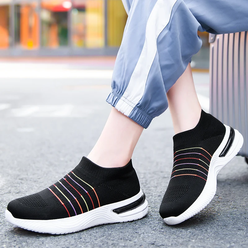 tenis mujer Women Tennis Shoes Sneakers Women Breathable slip on Mesh Sock Female Sneakers Sports Footwear Tenis Feminino