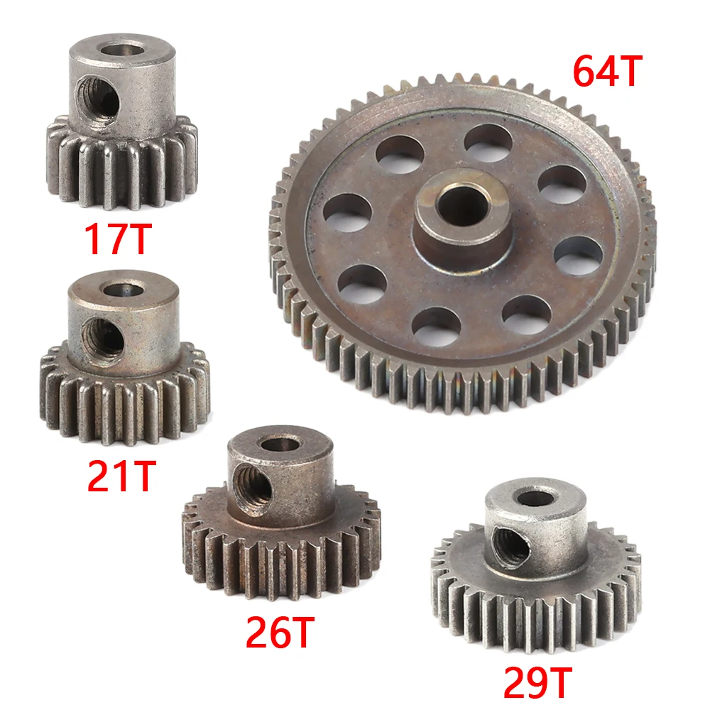 Motor Pinion Grey Main Gear 64T 11181 Unlimited Steel Teeth 21T Truck Metal Diff 1/10 RC Parts 5 Styles HSP RC Tools 11184