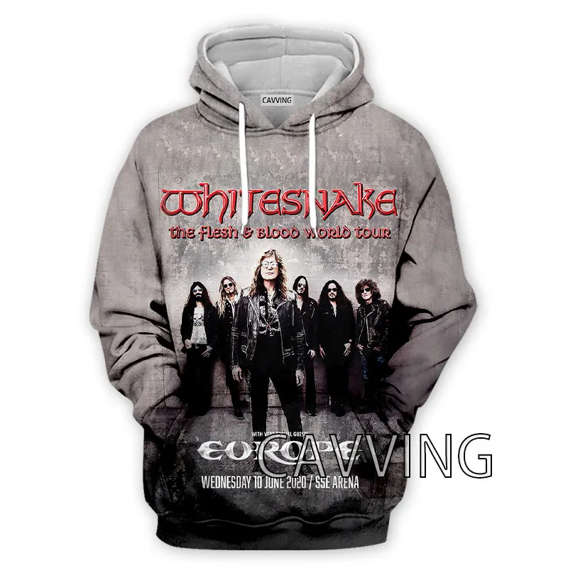 CAVVING 3D Printed  WHITESNAKE Band  Hoodies Hooded Sweatshirts Harajuku Hoodie Sweatshirts Tops Clothing for Women/men