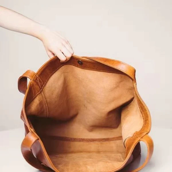 Sac à Main Vintage en Cuir PU Souple pour Femme, Fourre-Tout avec Grand Côté, Poignée Supérieure