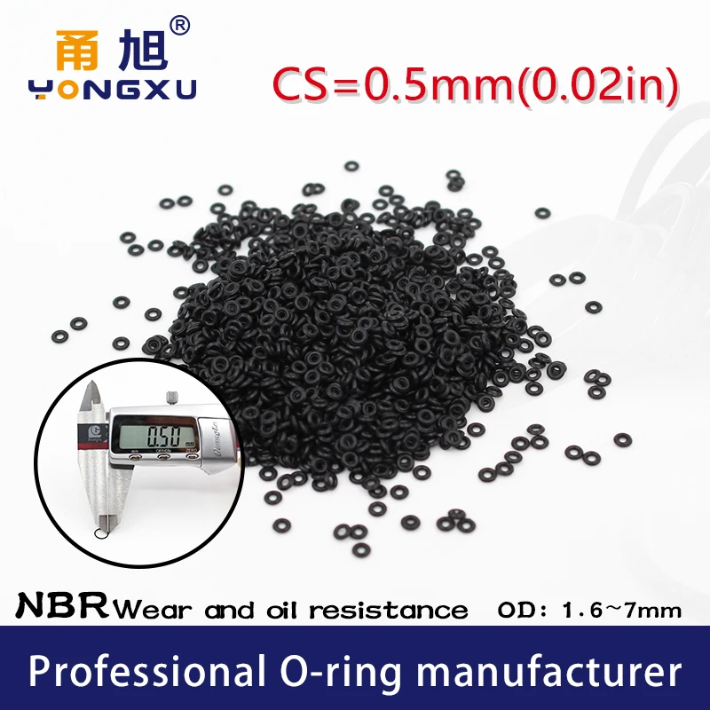 

Nitrile Rubber 20PCS/Lot Black NBR CS 0.5mm thickness OD1.6/1.8/2.5/2.8/3/3.5/4/4.5/5/7*0.5mm ORing Gasket waterproof watch.-.