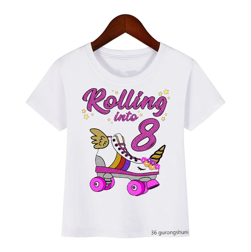 T-shirt for boys/girls cool skates graphics 1to9 years old birthday costume kids clothes for boys/girls all suitable tshirt tops