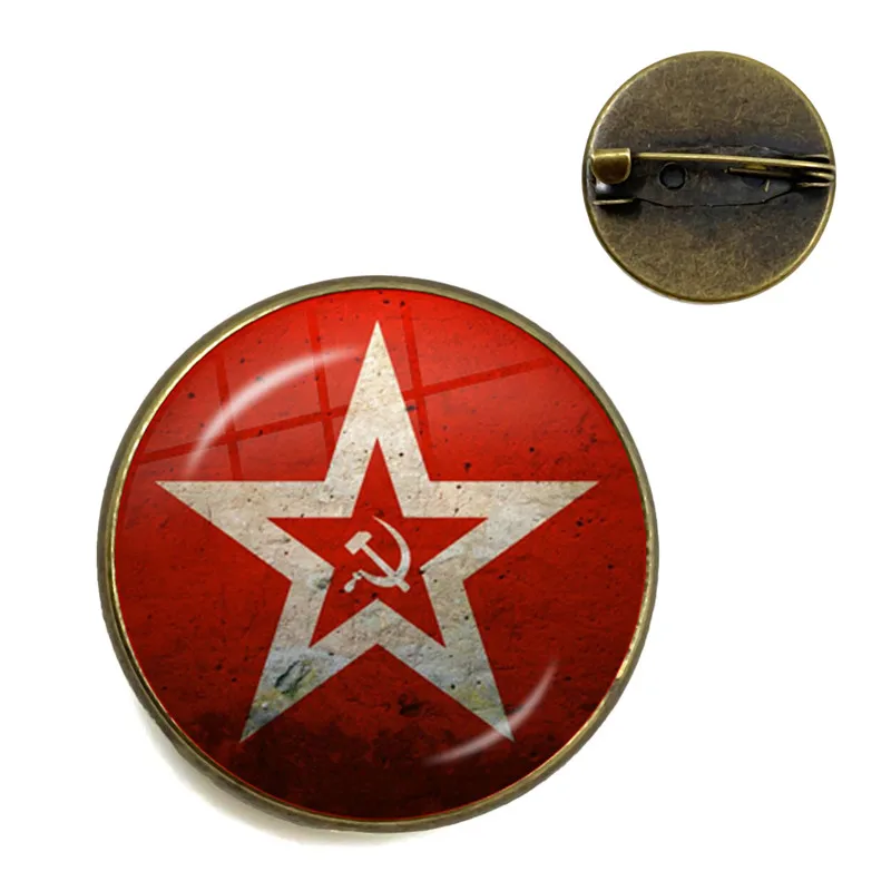 Vintage USSR Soviet Badges Sickle Hammer Brooches CCCP Russia Emblem Communism Sign Top Grade Collar Pins Badge Jewelry For Gift