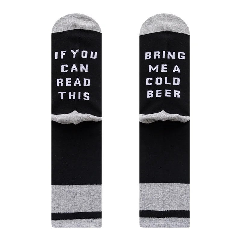 Drop ship men funny socks Harajuku humor word printed socks summer creative Hip hop street skateboard Unisex Crew Happy sock