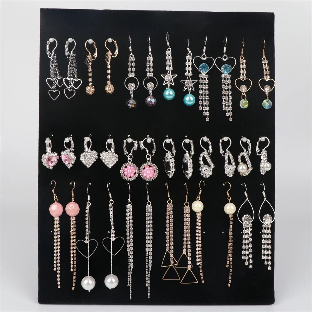 

Wholesale 50pairs/lot Women's Fashion Hook Drop Dangle Crystal Earrings Silver Plated Jewlery For Party Gift Mix Style