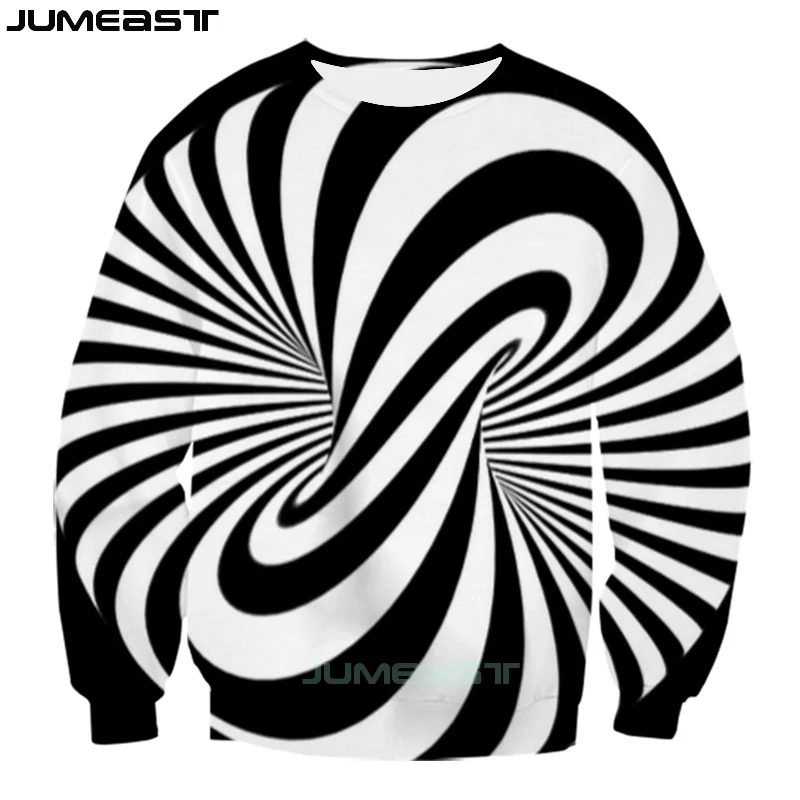 

Jumeast Men Women 3D Sweatshirt Visual Illusion Oversized Harajuku Fashion Long Sleeve T Shirt Spring Autumn Pullover Tops Tees