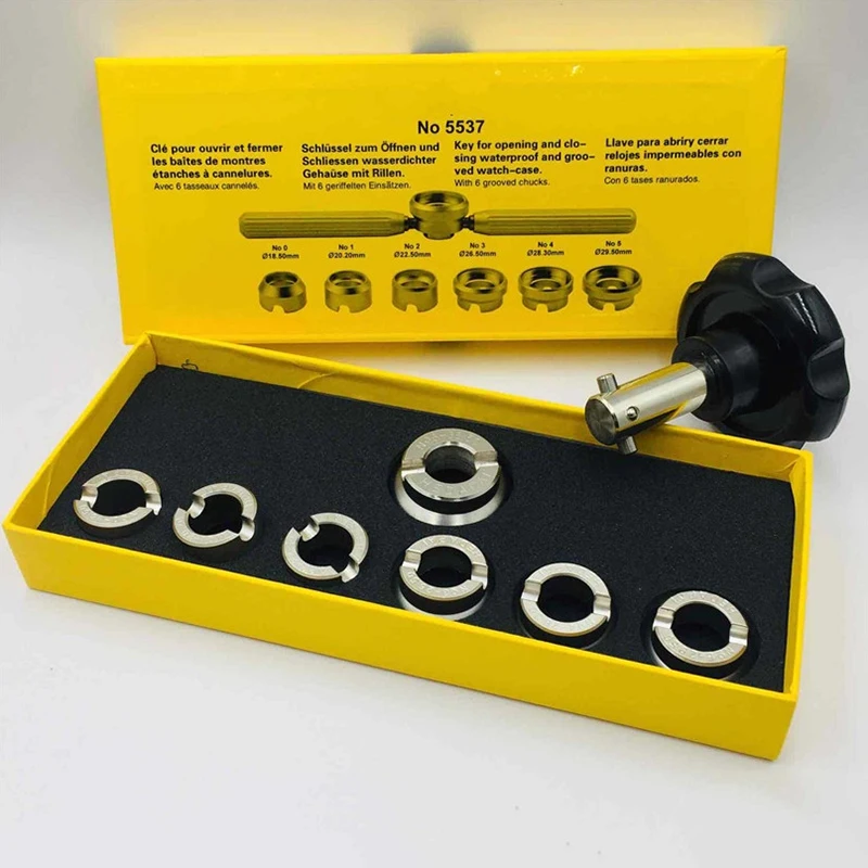 Key Closing Waterproof Tool Watch Back Case Opener 7 Size Types Professional Watch Repair Tools Set for Rolex Tudor