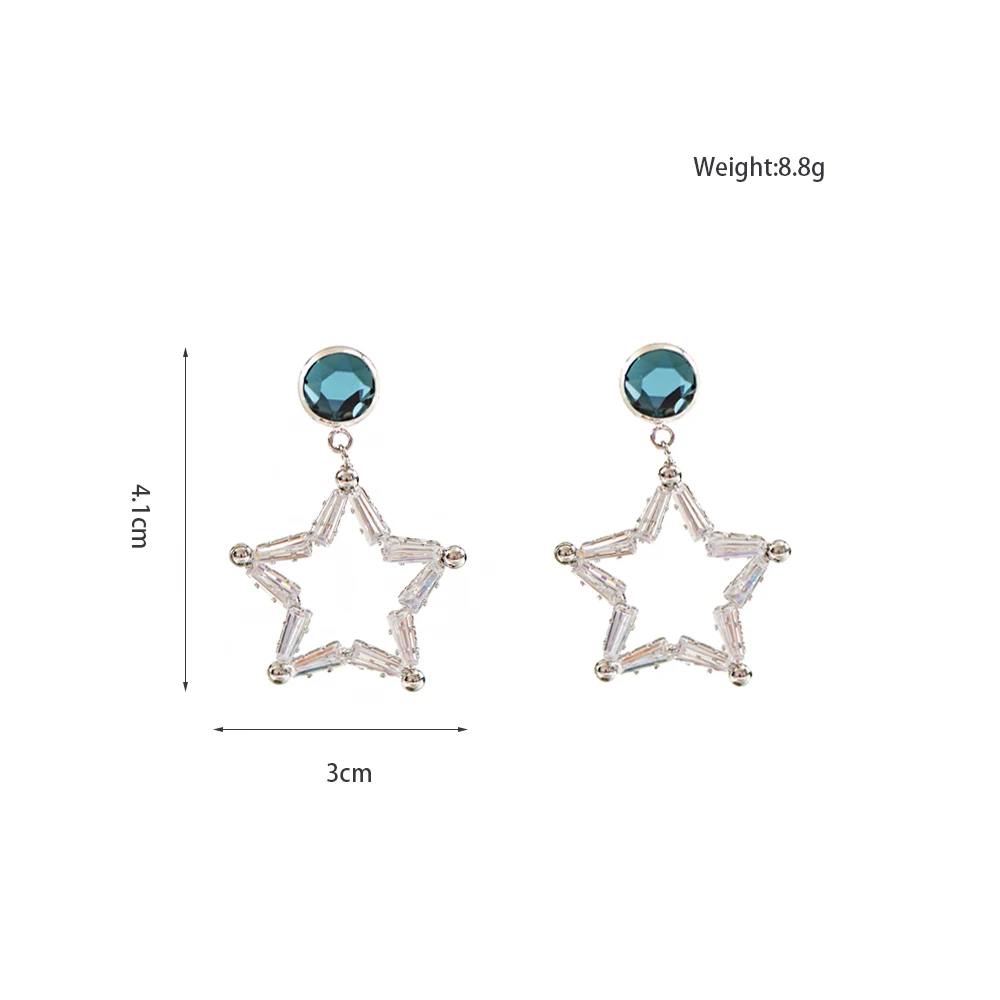 LANFLORA Trendy Stars Zircon Women Stud Earrings For Birthday Gift Copper Alloy Cheap Factory Shop Earrings Wholesale Price