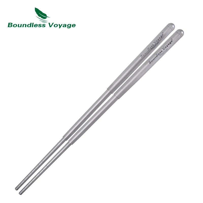 Boundless Voyage Foldable Telescopic Titanium Chopsticks Travel Picnic Folding Cutlery Outdoor Spork Camping Tableware Mess Kit