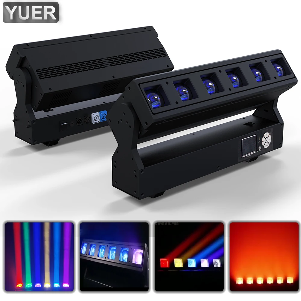 6X40W RGBW LED 6 Eye Zoom Point Control Beam Strobe Dyeing Effect Light For DJ Disco Party Stage Bar Club Prom Concert DMX512