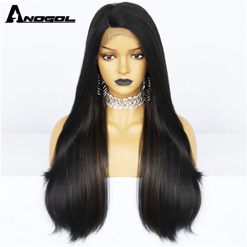 Perruques Lace Front Wigs synthétiques blondes 613 – ANOGOL, perruques Bob courtes lisses en Fiber de haute température sans raie pour femmes