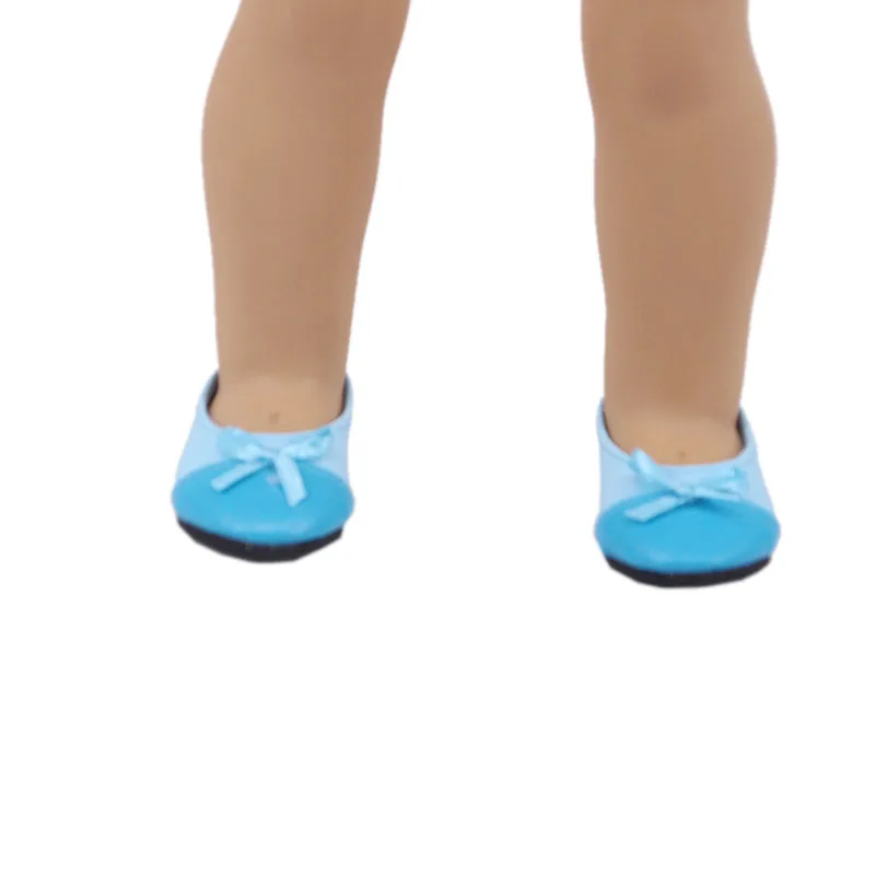 Zapatos de muñeca con lazo de lentejuelas para niñas, zapatos para muñecas de 18 pulgadas, 43cm, accesorios de ropa para muñecas, juguetes para niñas, generación, regalo de cumpleaños