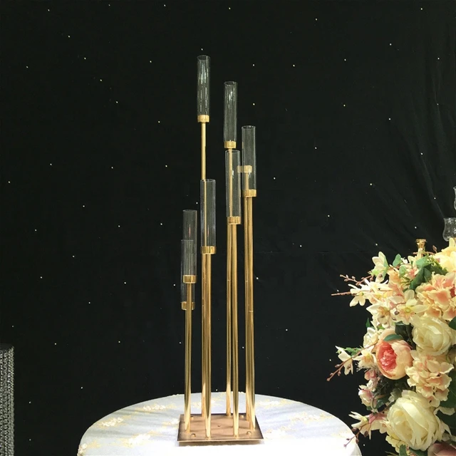 10pcs)Wedding Backdrop Gold Metal Rod Centerpiece Flower Stand  yudao1269