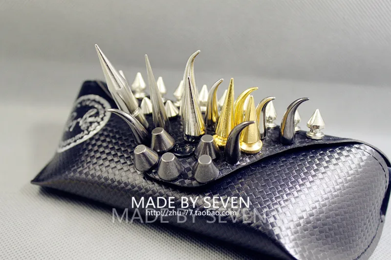 Mixed 10 Designs 120pcs Metal-Black Spikes And Studs For Clothes DIY Punk Rivets For Leather Bag shoes Handcraft With Tools