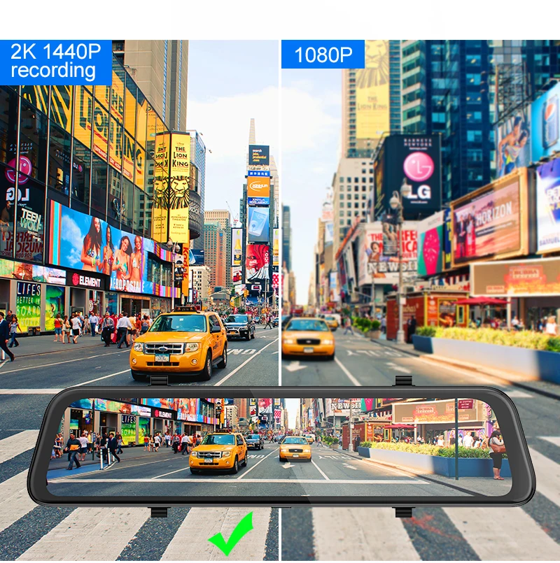 2025 سيارة مرآة الرؤية الخلفية 2k كاميرا DVR الجبهة 2560x1440P عودة كامل HD 1080P المزدوج داش كام مسجل فيديو تسجيل DVRS #3